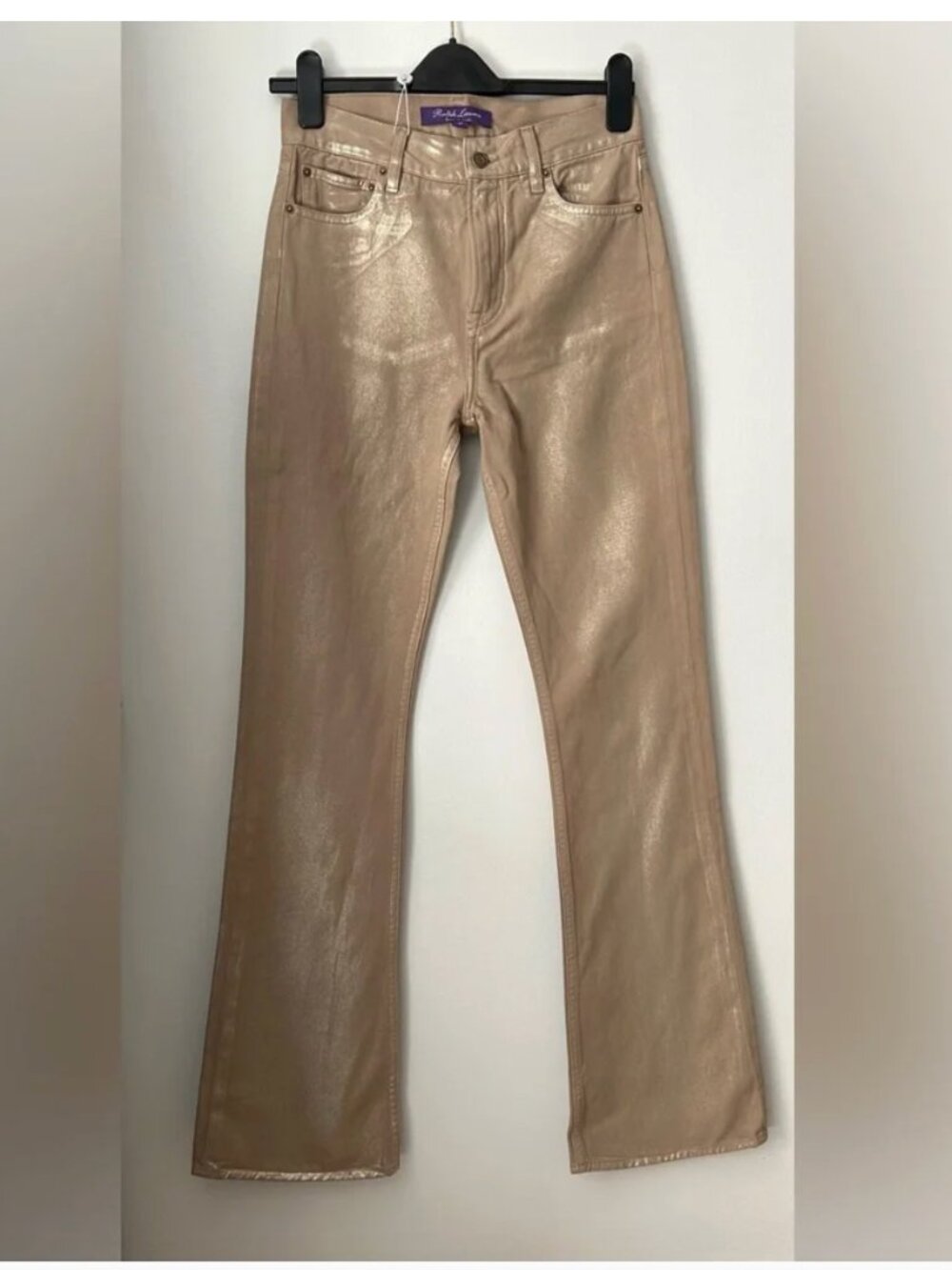 New! Ralph Lauren Collection  Metallic Finish Jeans Pants Size:26